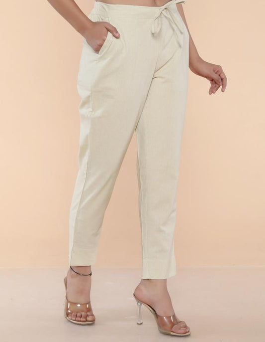 Cream Cotton Pant