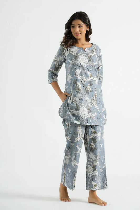 Grey Forest Organic Printed Pure Cotton Coord Set