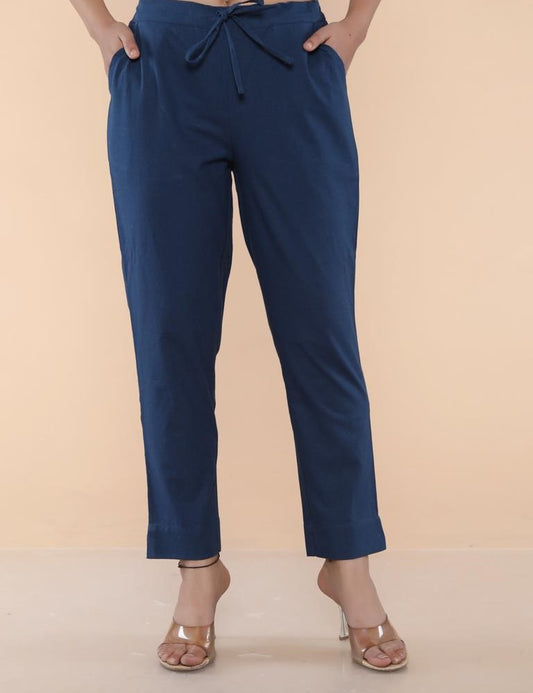 Navy Blue Cotton Pant