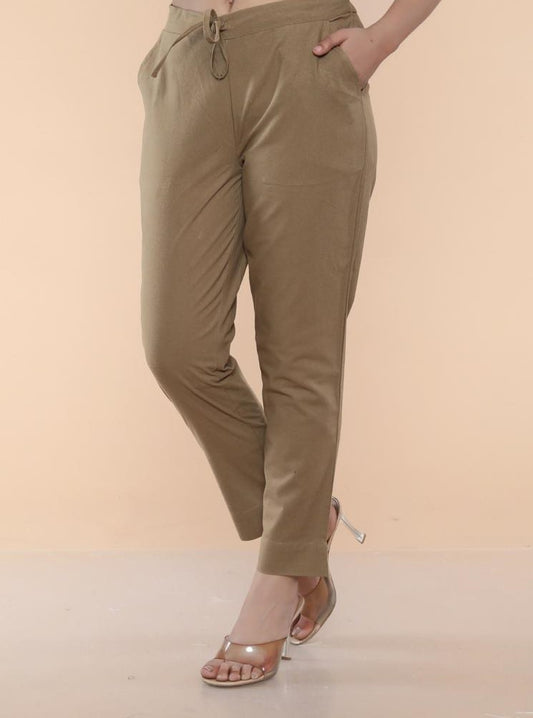 Tan Brown Cotton Pant